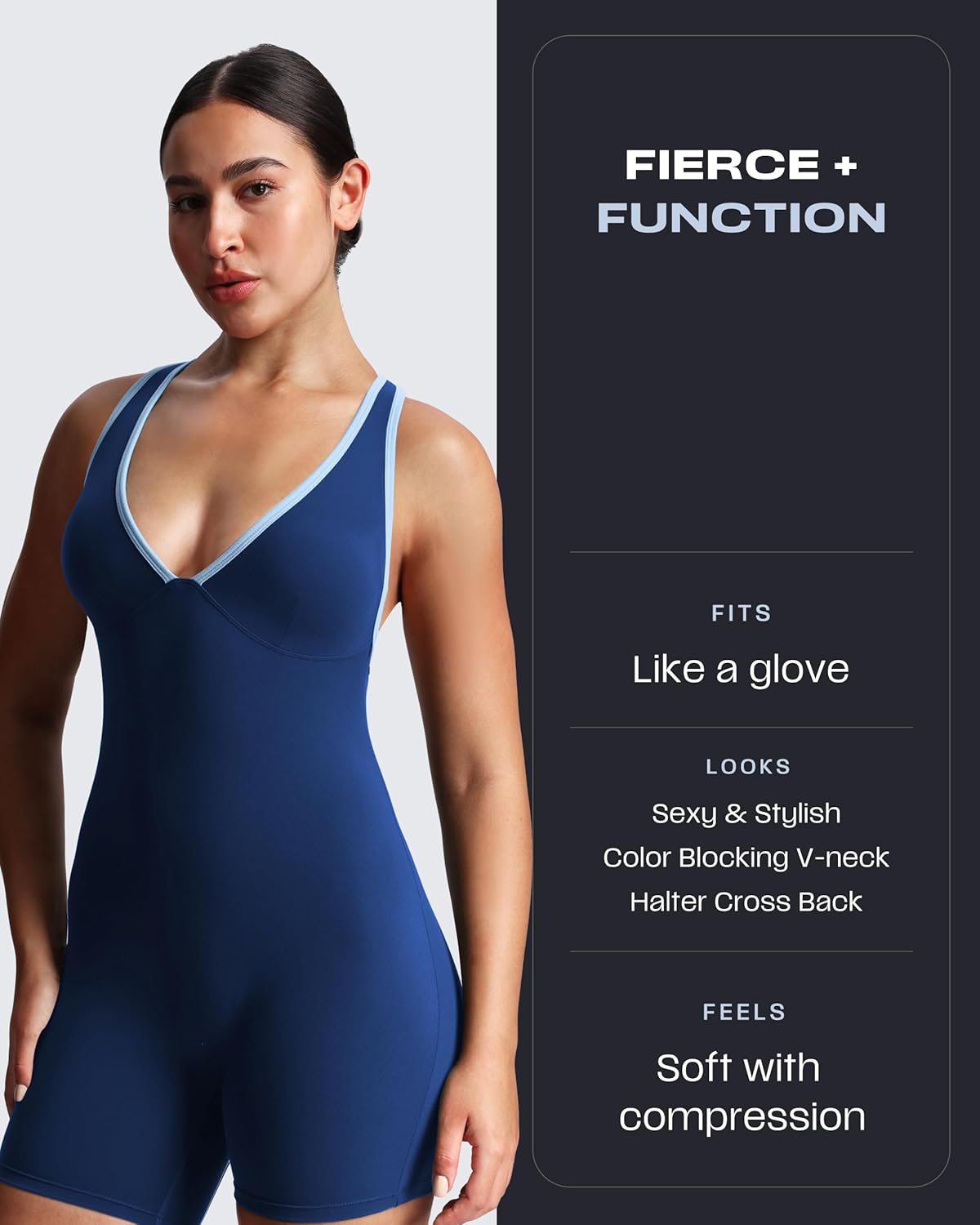 Aoxjox Workout Rompers for Women Halter Cross Back One Piece Gym Yoga Sports Bras Lexi Lined Bodysuit Shorts - Image 4