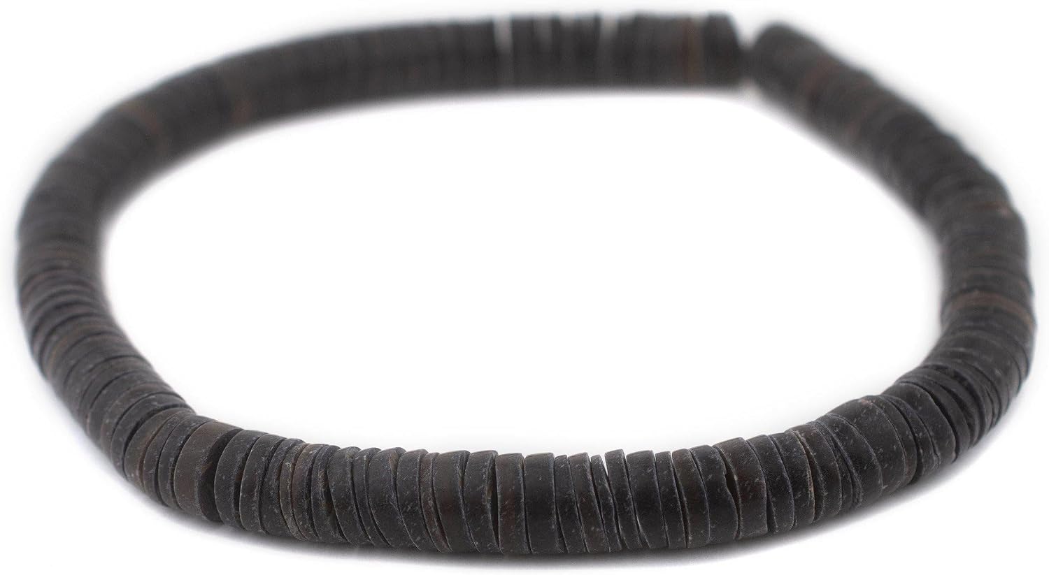 The Bead Chest Matte Black Shell Heishi Beads 12mm 16 Inch Strand