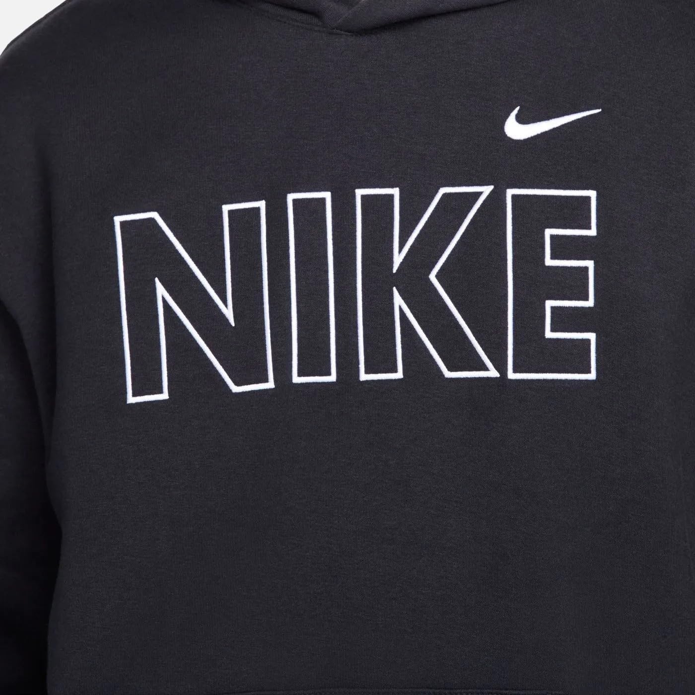 Nike Sportswear Club Fleece Men's Pullover Hoodie (BLACK/WHITE, FQ6155-010) Size Small - Image 5