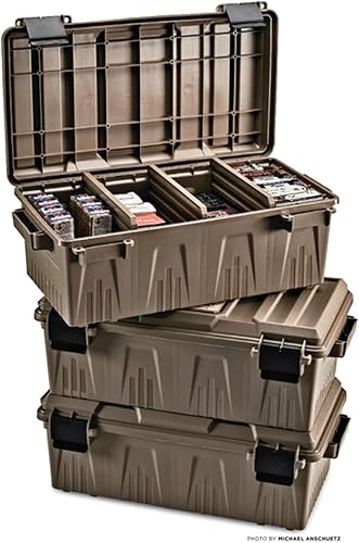 Miniatura 8 de MTM ACDC30, caja de munición dividida, resistente al agua, apilable, cierre a presión, fabricado en Estados Unidos, tierra oscura