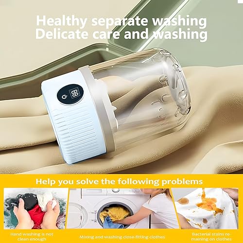 Miniatura 4 de Mini lavadora portátil mejorada 2025 para ropa interior, lavadora inalámbrica recargable, ideal para sujetadores, lencería y calcetines, diseño