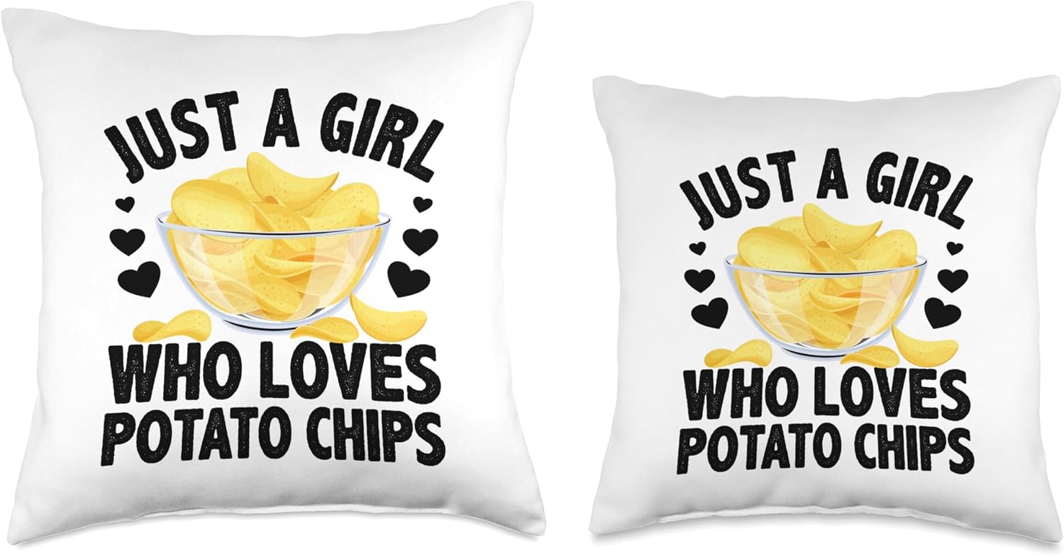 Cool Potato Chip For Women Girls Kids Bag Chips Snack Food Throw Pillow
