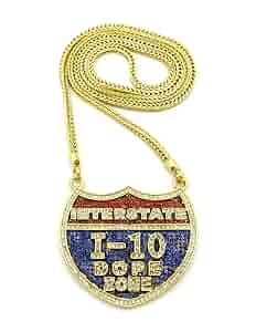 洋楽 THE INCREDIBLE ZIG/THA GOLDEN ERA/G-RAP Crescendo SJ INC New ICED Out I-10 DOPE Zone Pendant &4mm/36