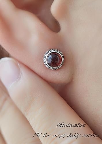 Miniatura 62 de Real Crystal Birthstone Sterling Silver Stud Earrings Jewelry for Women Fashion Trendy Western 925 Antiqued Boho Handmade Best Gift for Her keenove