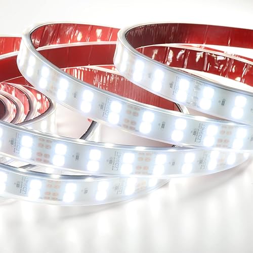 Miniatura 2 de Tira de luces LED de rueda blanca, luces de tiras de neumáticos de camión de coche, doble fila de 12 V CC flexible regulable cinta cinta LED