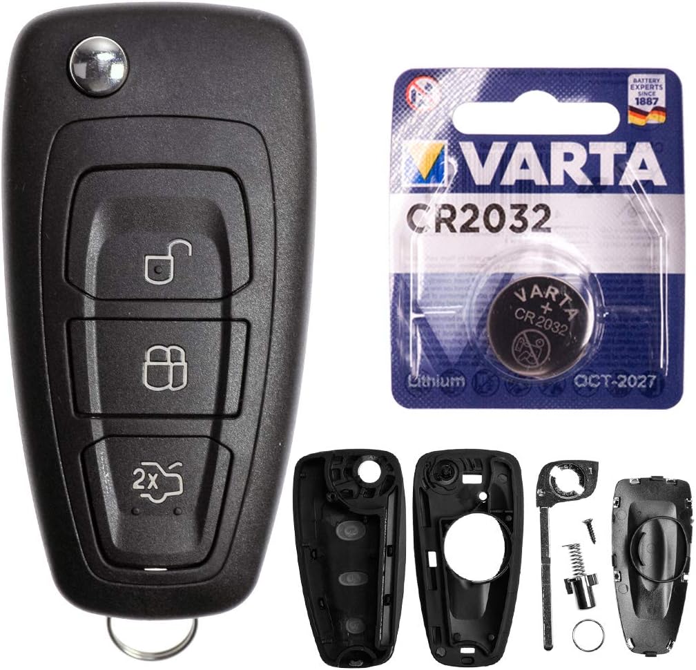 Ersatzgehäuse Für Autoschlüssel – Inkl. 2 Tasten, Mikrotaster & Batterie CR2032