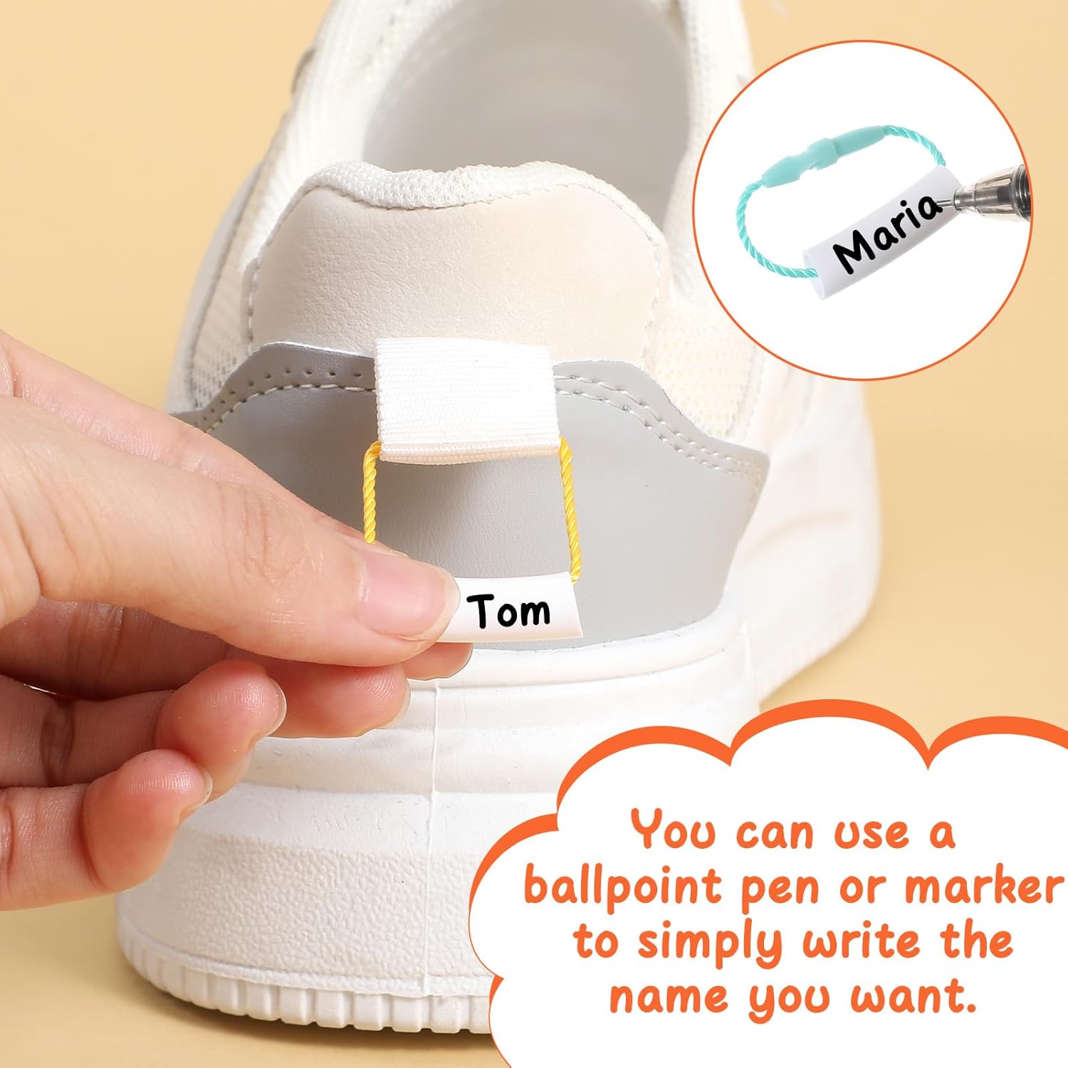 30Pcs Waterproof Daycare Labels, Shoe Name Tags for Clothes, School Bags, Water Bottles, School Supplies, Writable Name Labels for Distinguish Children's Items - Image 5