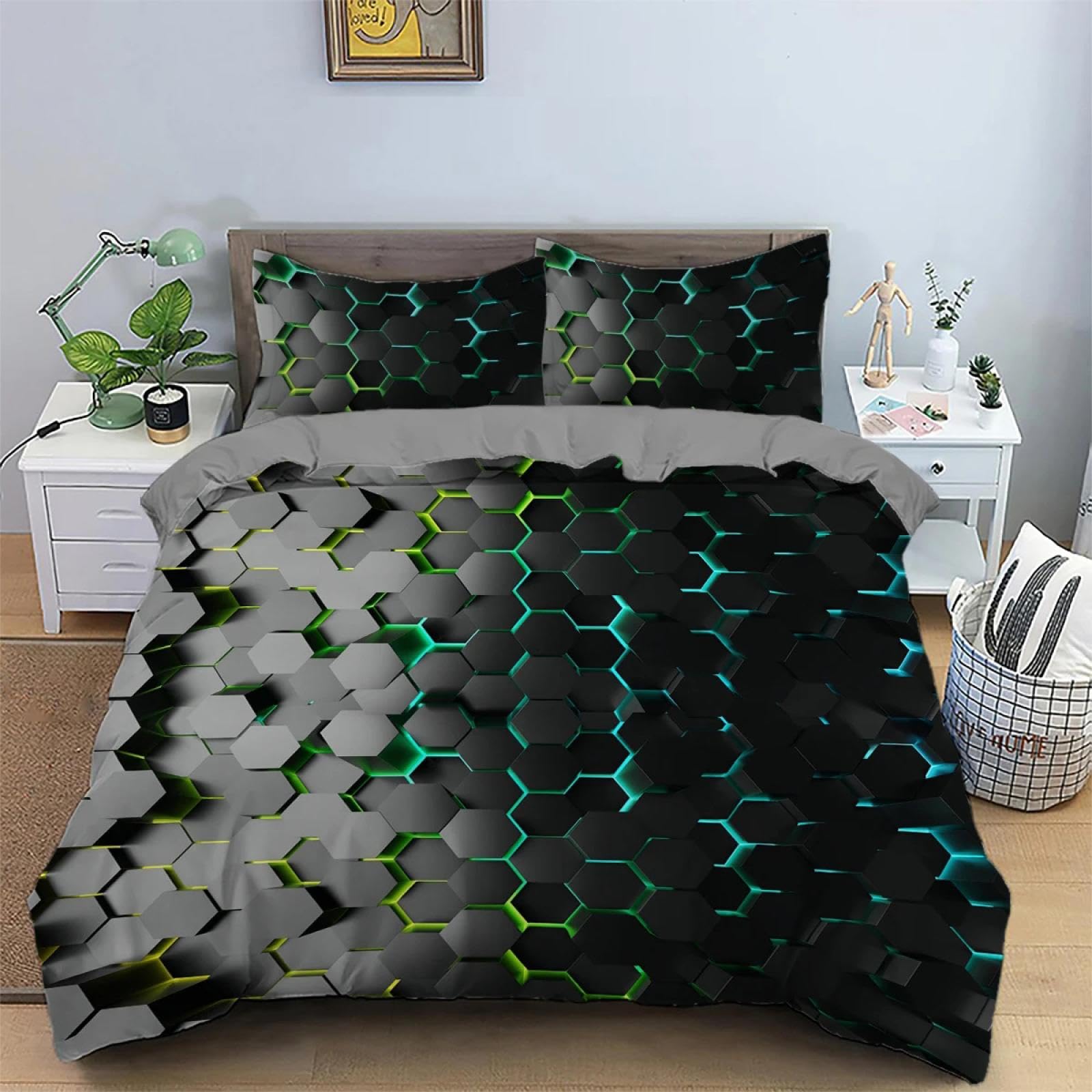 Parure de lit géométrique pour relooker une chambre d'ado garçon