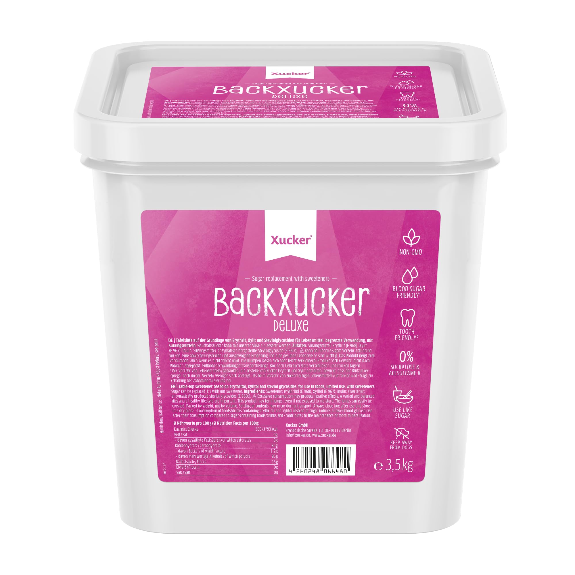 Xucker Backxucker 3,5kg Vorteilsbox - 1:1 Zuckerersatz zum Backen ohne Zucker | mit Erythrit, Xylit, Stevia & Inulin