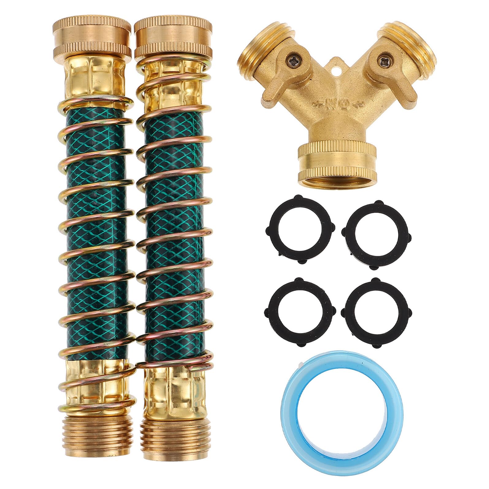 BESTonZON Adaptador de Grifo para Manguera de Conectores Duradero Distribuidor de Agua de Vías para Jardín y Riego Exterior Protección Antienredos para Mangueras y Fácil de Guardar