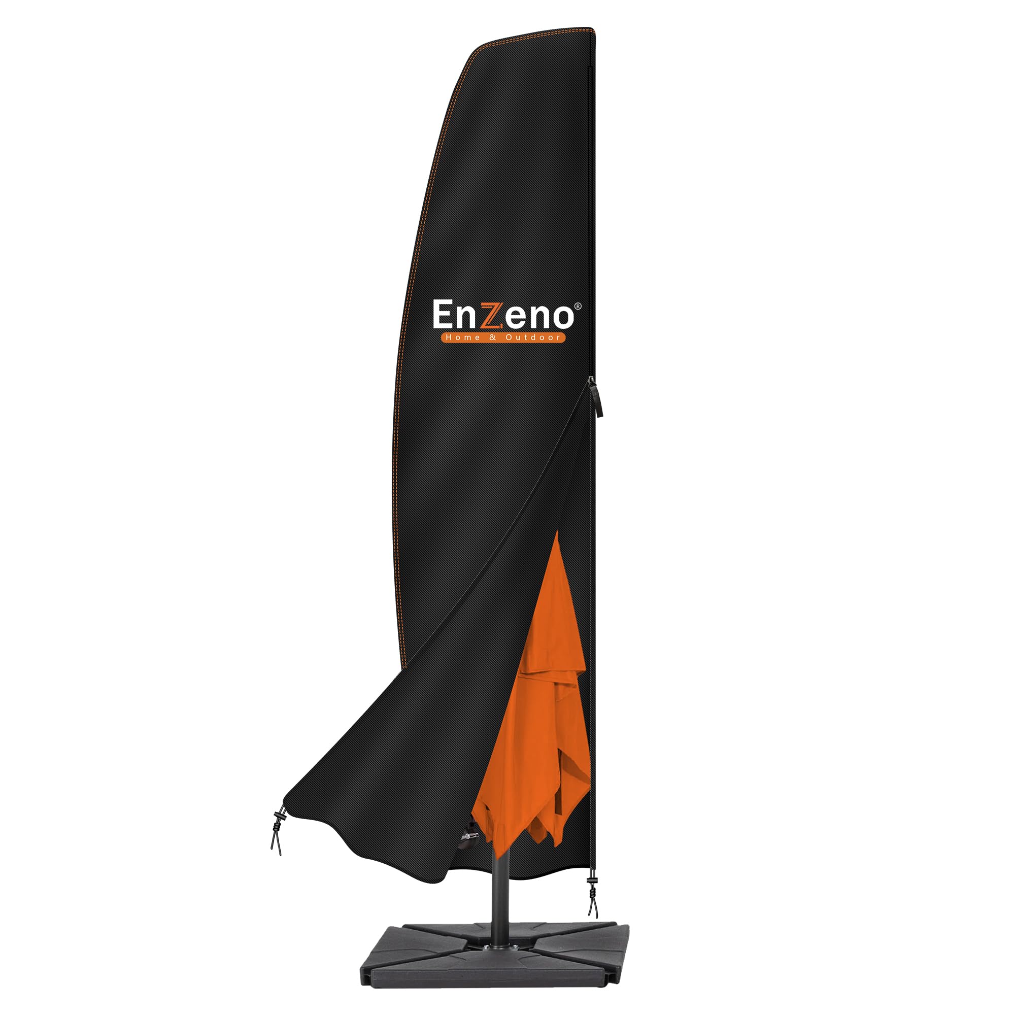 Enzeno Ampelschirm Schutzhülle 3M,Abdeckung für Ø 300cm / 300x300cm Ampelsonnenschirm Wetterfeste,Sonnenschirm Hülle,Ampelschirm Abdeckhauben Abdeckplane Winddicht(265×40/70/50cm)