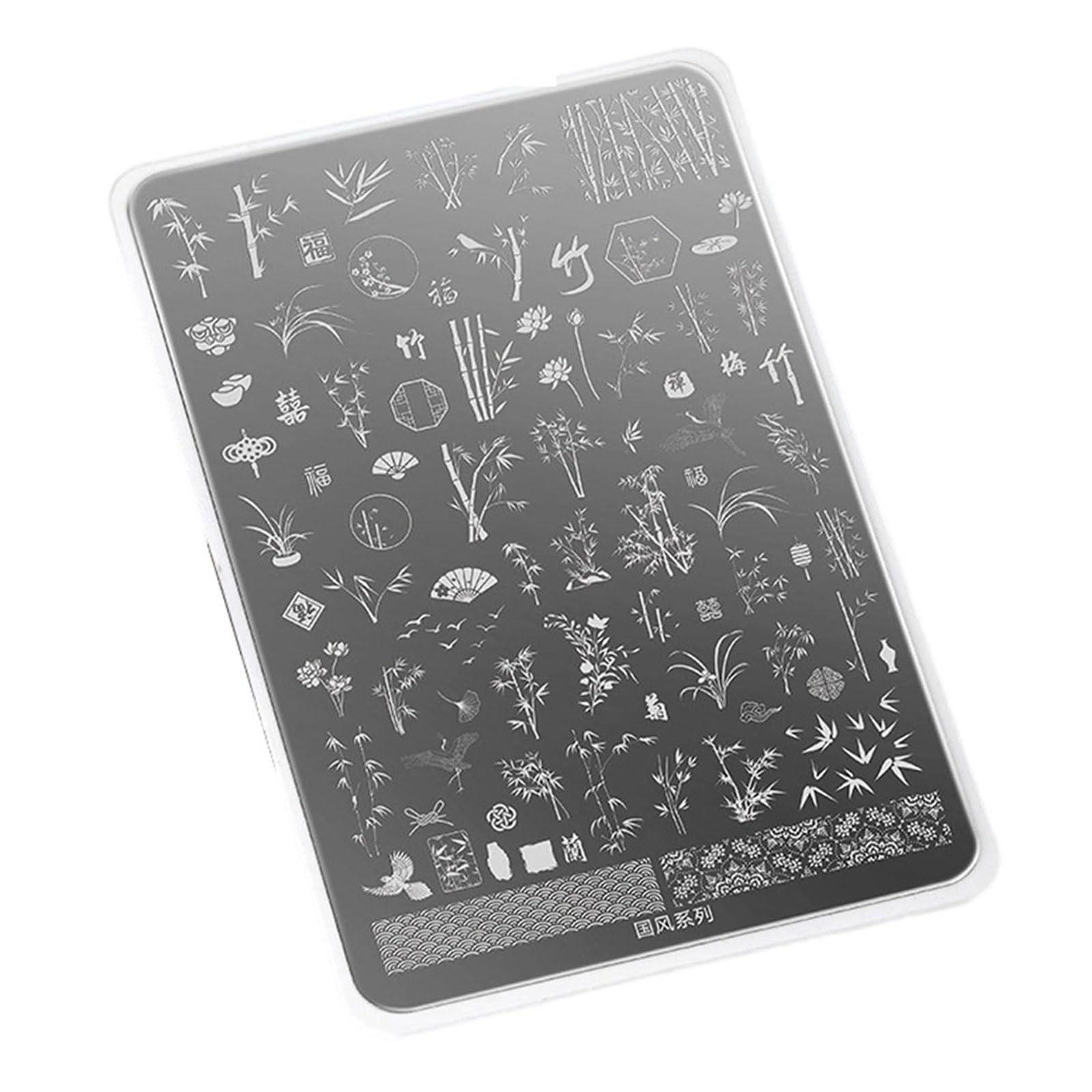 Maxtonser Reusable Stainless Nails Template Tool 50+ Intricate Patterns Nails Stamping Plate For Professional Manicurists