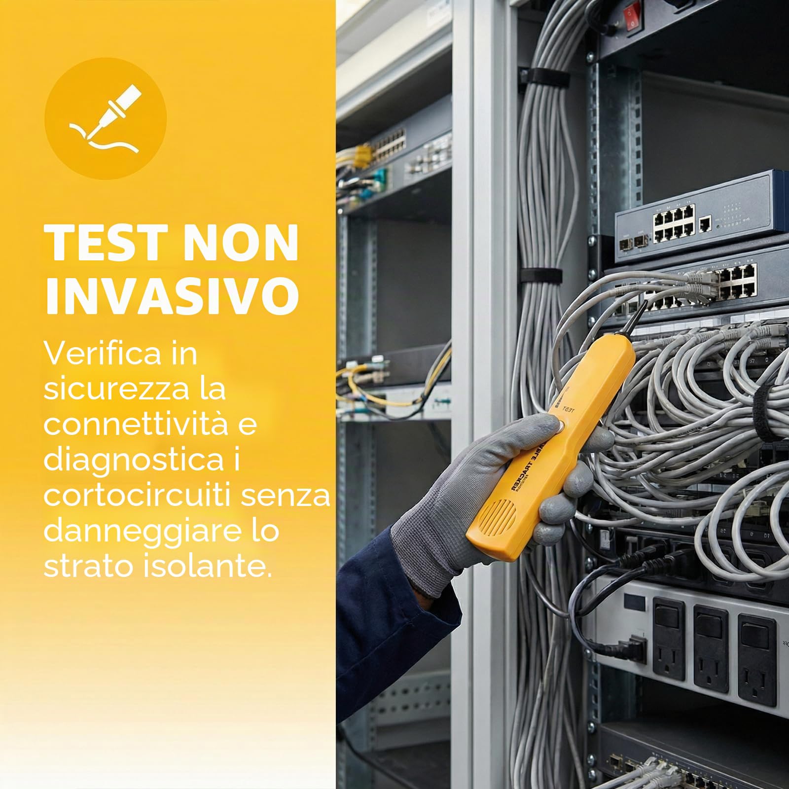 BAIFULAI Rilevatore di fili e generatore di suono, RJ11 Cable Tracker, tester di rete multifunzionale, tester per cavi con generatore di suono e kit di campioni per ricerca e tracciamento, test di
