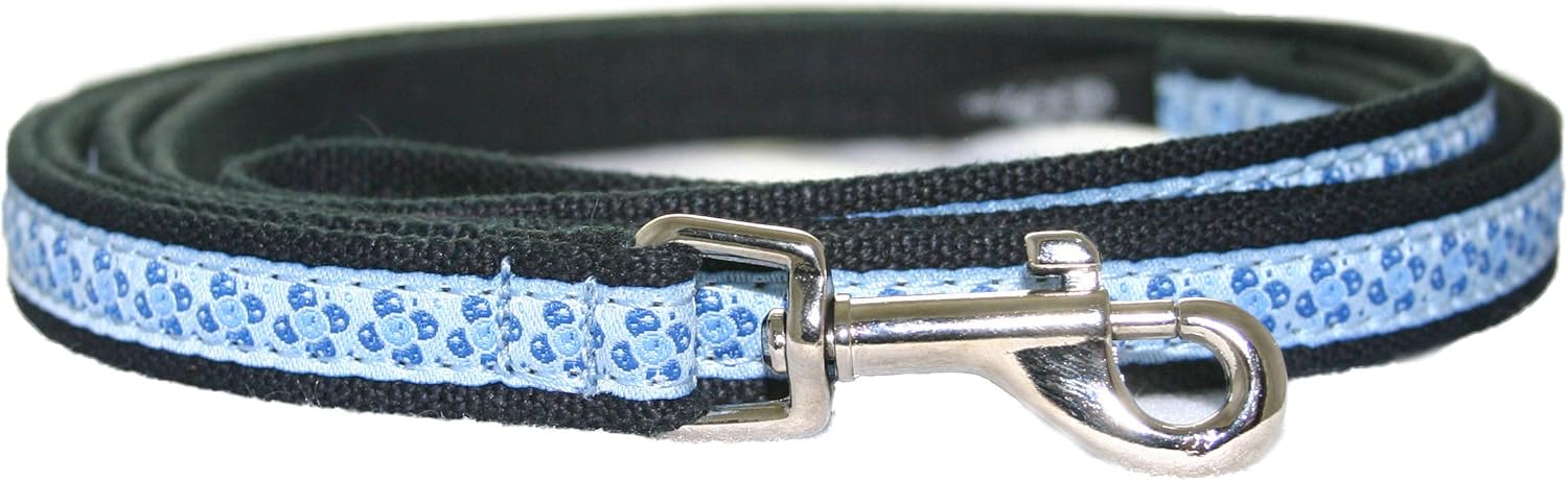 The Good Dog Company-Six Ft Hemp Dog Leashes-Fun Patterns (Medium (6 feet Long X 3/4 inch Wide), Retro Blue)