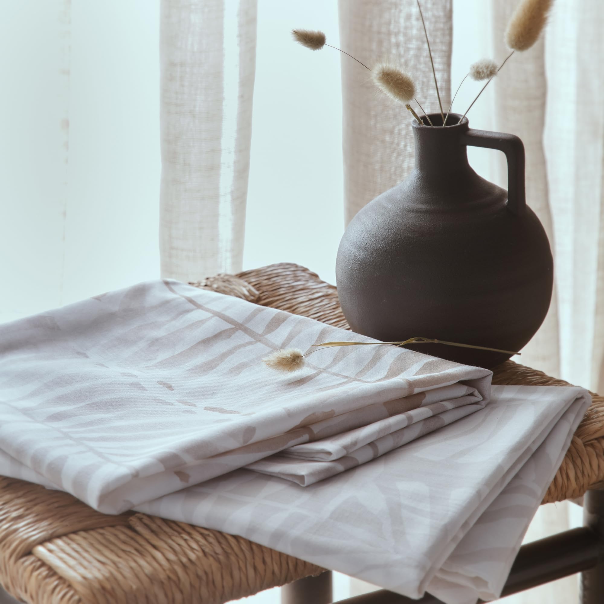 Drift Home - Eco Green Plants Duvet Cover - Double Bedding Size (200 X 200cm) - Very Soft Brushed Cotton - Sustainable Recycled Cotton - 2 Pillowcases - Green Floral Duvet Cover - White Bedding By Amazon