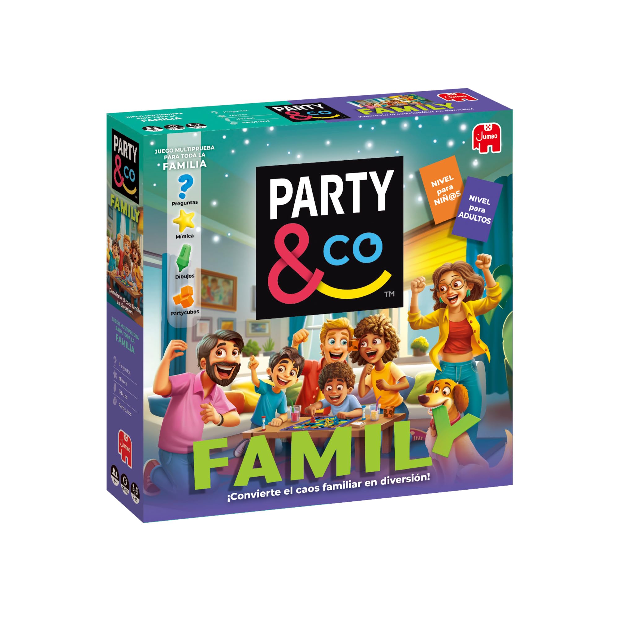 Party & Co. Family - Juego Familiar Multiprueba, Juego de Mesa Recomendado a Partir de 8 Años, Juego de Mesa por Equipo…