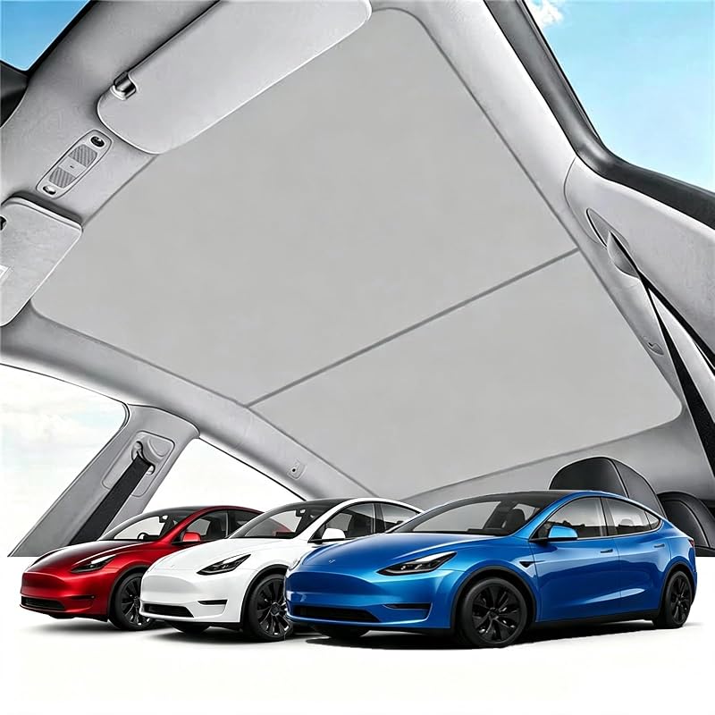 Protetor solar bege para teto panorâmico Tesla Model Y 2020–2025, não compatível com Model Y Juniper, KUST, kit com 4 peças