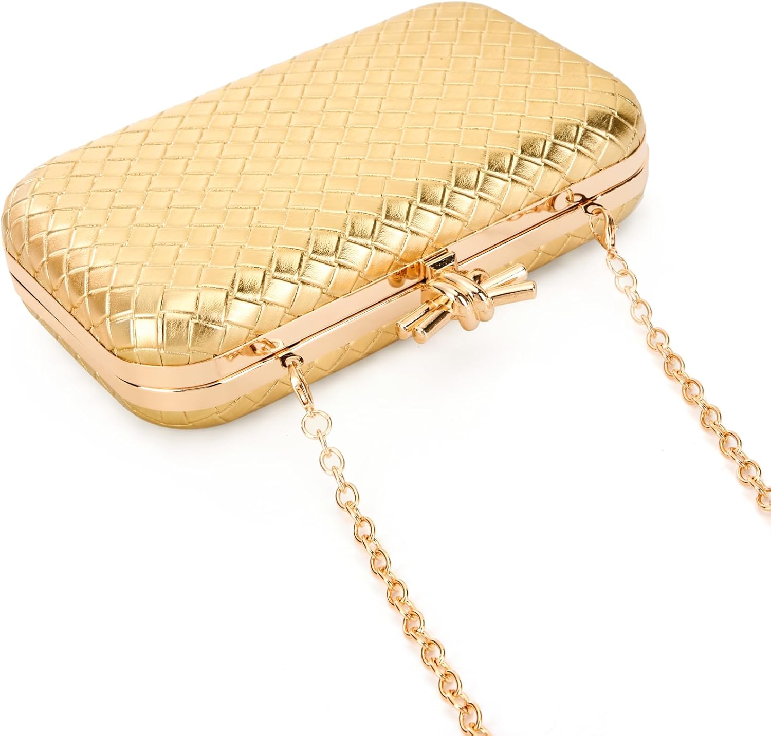 Clutch Purses for Women Evening Wedding Chic Woven Bag Formal PU Leather Purse Handbags - Image 8