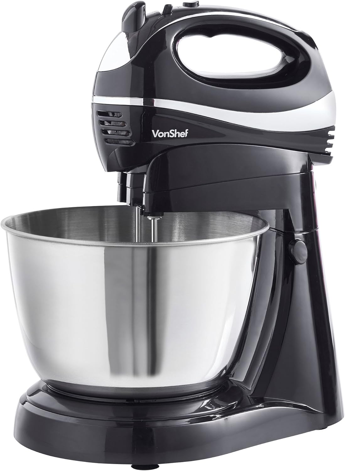 VonShef Hand and Stand Mixer Cake Mixer with Bowl and Stand 2 in 1