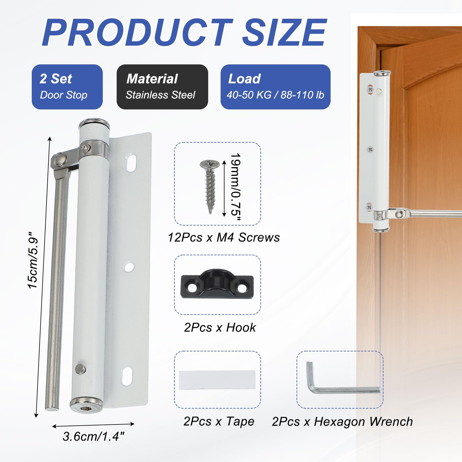 PATIKIL 5.5 Inch Spring Door Closer - Image 2