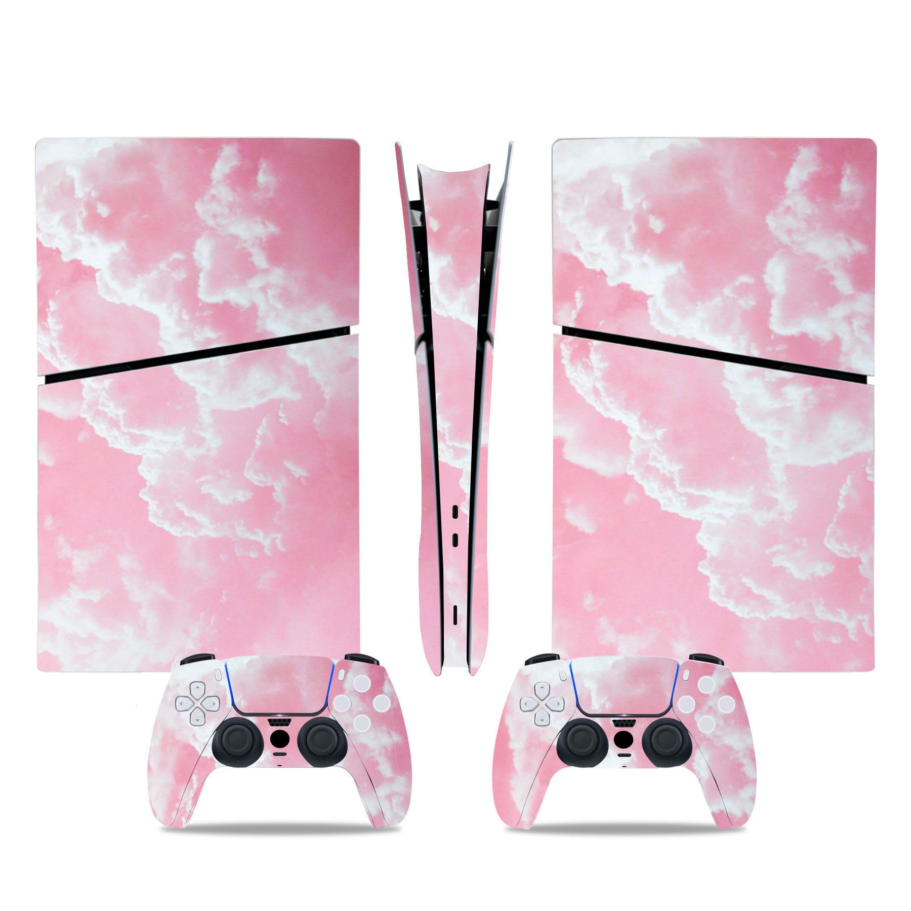 Sticker Wrap Compatible with PS5 Slim Digital Console Skin (Pink)