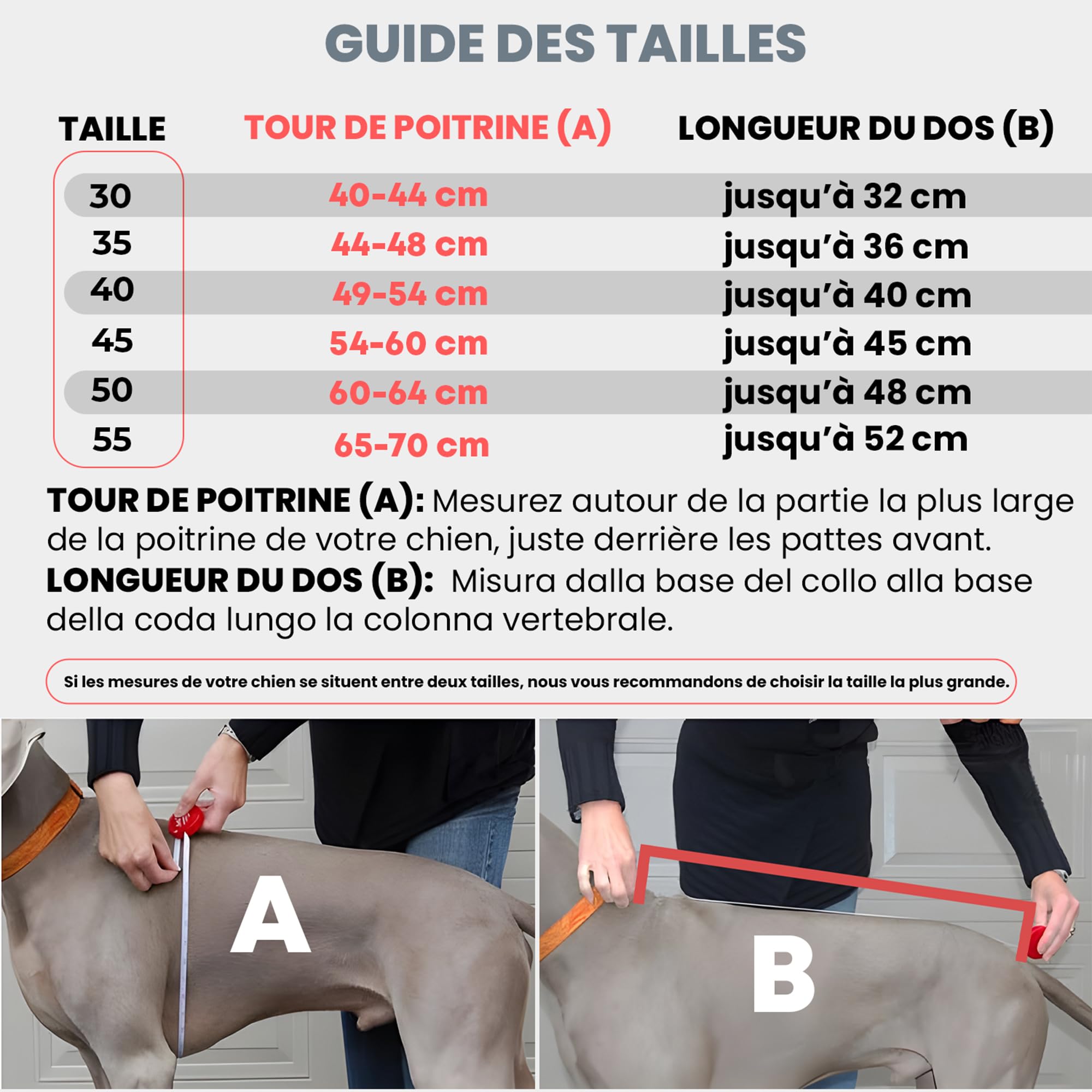 DOGOPAL Manteau Imperméable pour Chien avec Harnais Intégré – Veste de Pluie Réfléchissante, Coupe-Vent et Chaude pour Chien, Veste de Protection pour Petits, Moyens et Grands Chiens (Gris, 45)