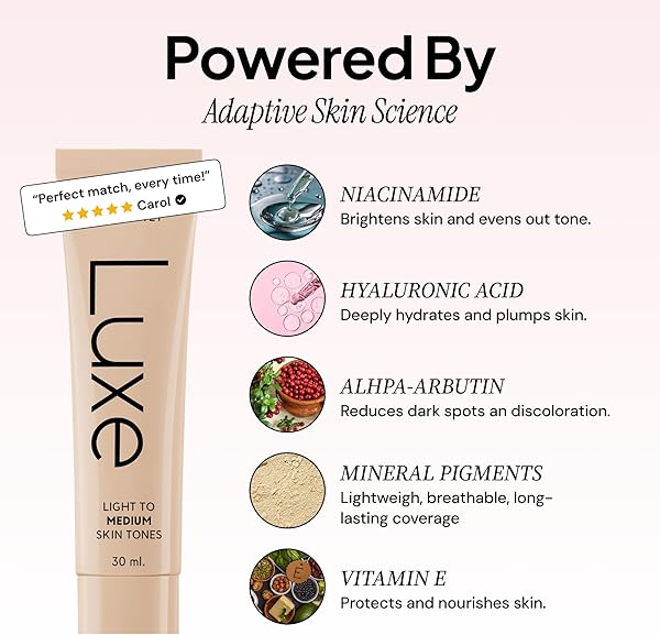 Luxe Color Changing Foundation for Women β Instantly Adapts to Your Skin Tone β Buildable Light-to-Medium Coverage β 12-Hour Wear β Natural Dewy Finish - Light - 4
