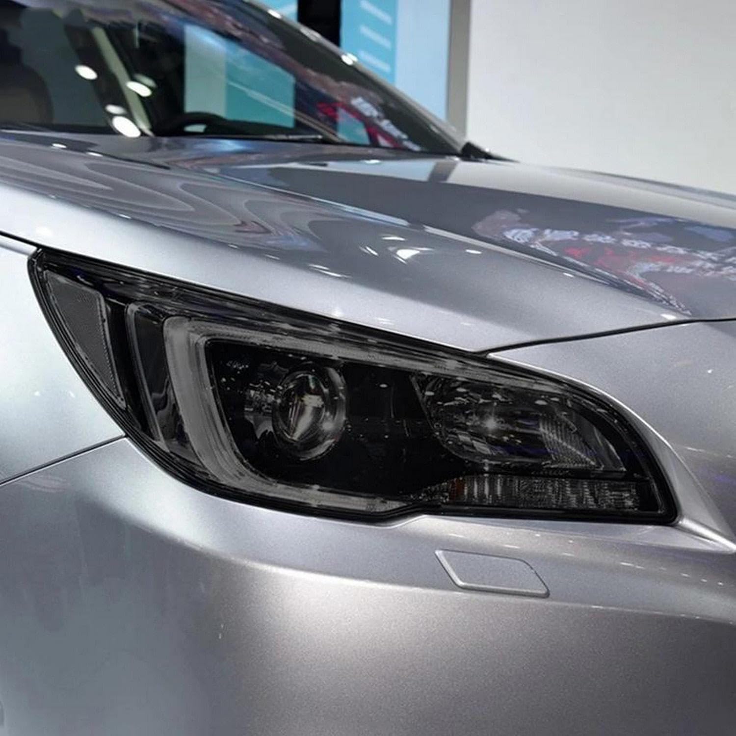 2 Pcs Car Headlight Protective Film Headlamp Restoration Transparent Black TPU Sticker，for Subaru Legacy 2014-2017 Accessories