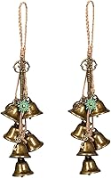 Vista 7 de 2 Piezas Campanas de Bruja para Pomo de Puerta para Protección Campanas de Latón Colgantes Suministros de Brujería Wicca Corona Campanas de Bruja