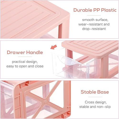 Miniatura 4 de Caja de almacenamiento transparente de escritorio, organizador de cajones de plástico, estuche de almacenamiento de cosméticos, pequeño organizador