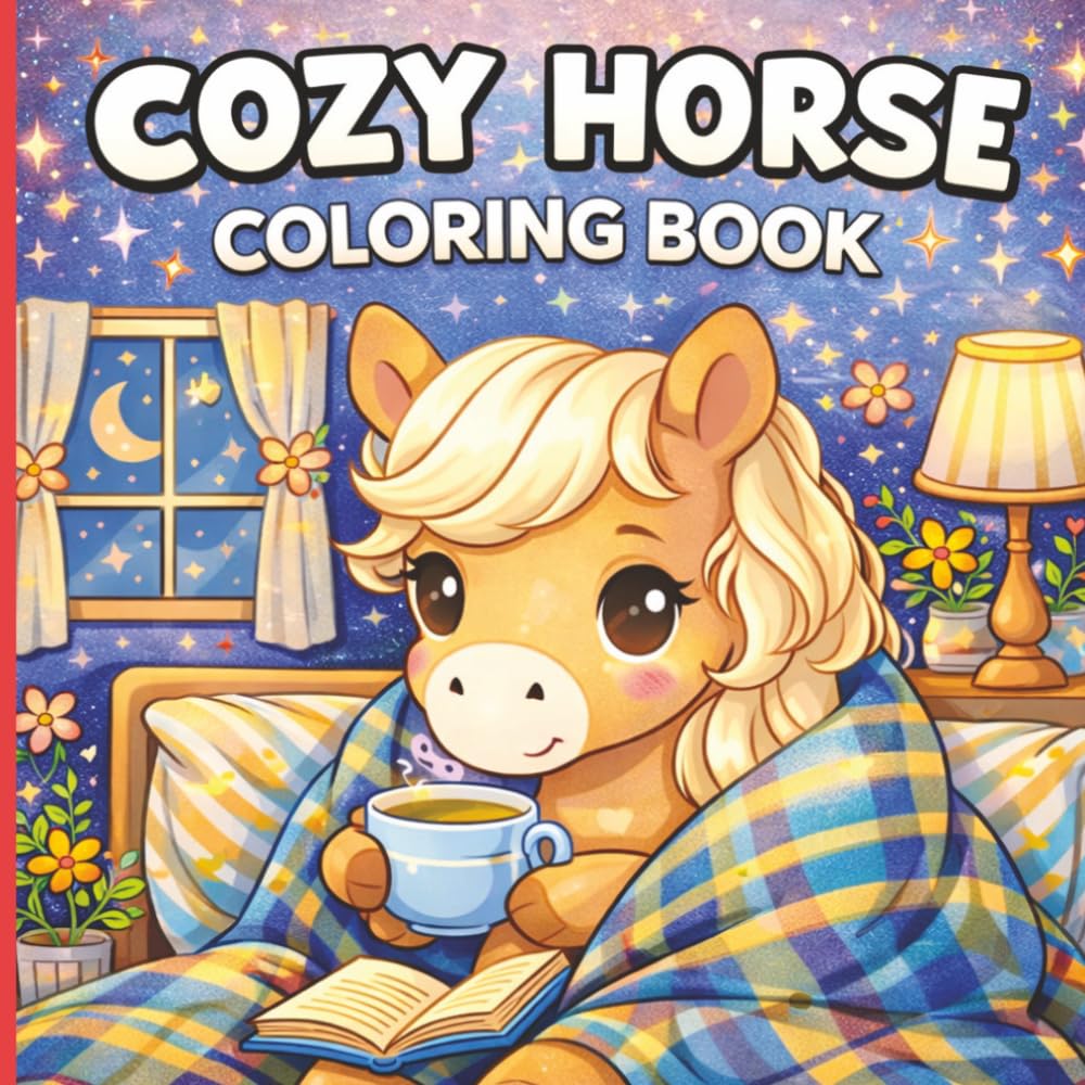 Cozy Horse Coloring Book: Cute Pony Scenes, Relaxing Cozy Moments, Cottagecore Vibes, Stress Relief Coloring Pages (Cozy Pony (Animal) Coloring Series)