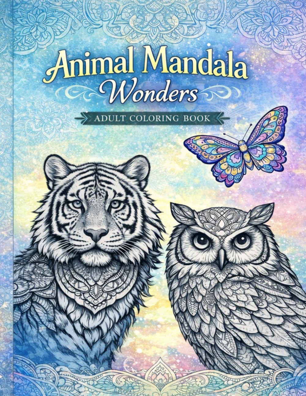 Animal Mandala Wonders: An Adult Coloring Book for Relaxation and Stress