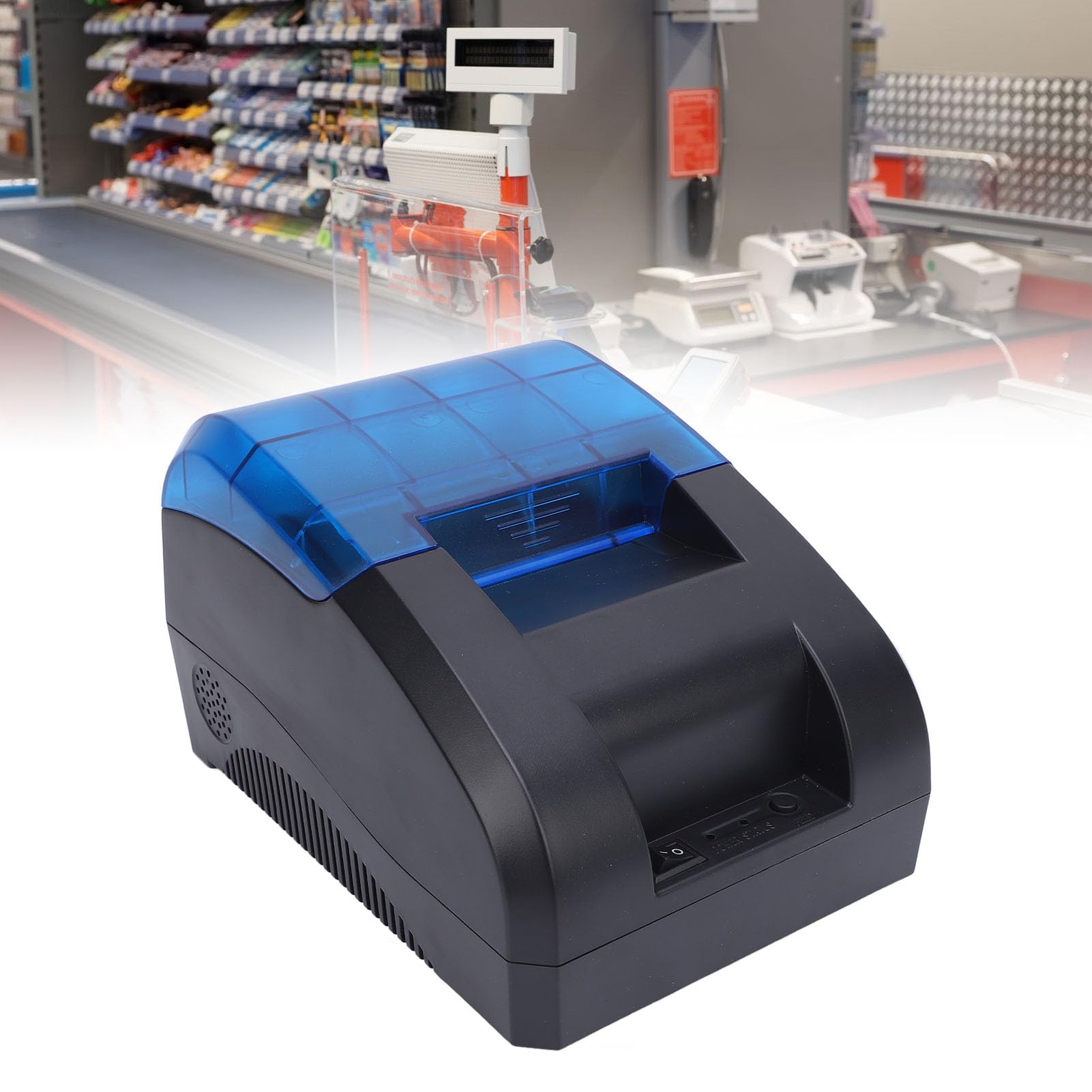 Luocute Stampante in Ricevuta Termica, Stampante Termica Bluetooth USB Portatile 58mm 203dpi per Ristorante per Negozi Al Dettaglio (Spina europea)