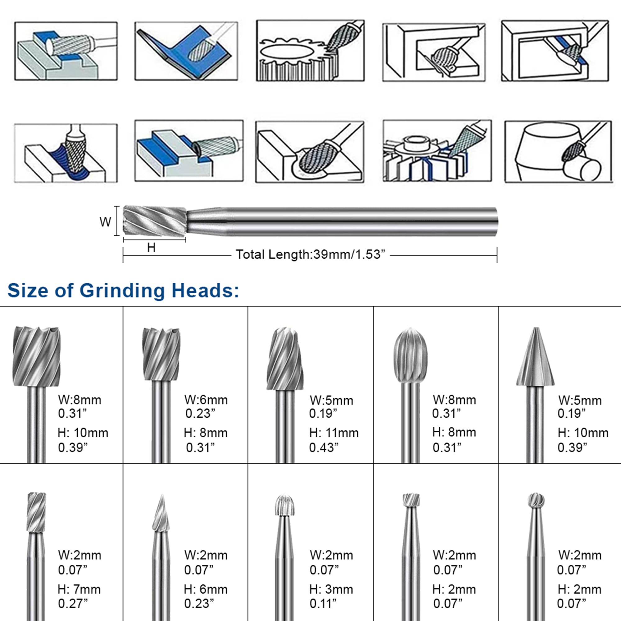 Wood Carving Router Bits - 20 Piece Set -6