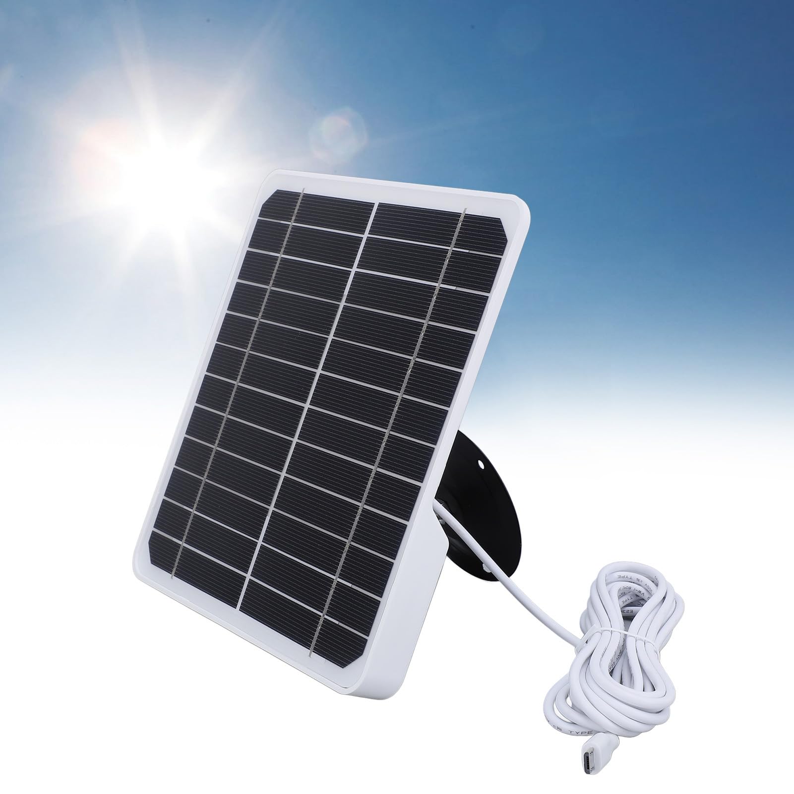 Marhynchus Panneau Solaire Monocristallin 20W 5V, Chargeur de Panneau Solaire Mural avec Câble de 9,8 Pieds, étanche IP68 pour Caméra de sécurité
