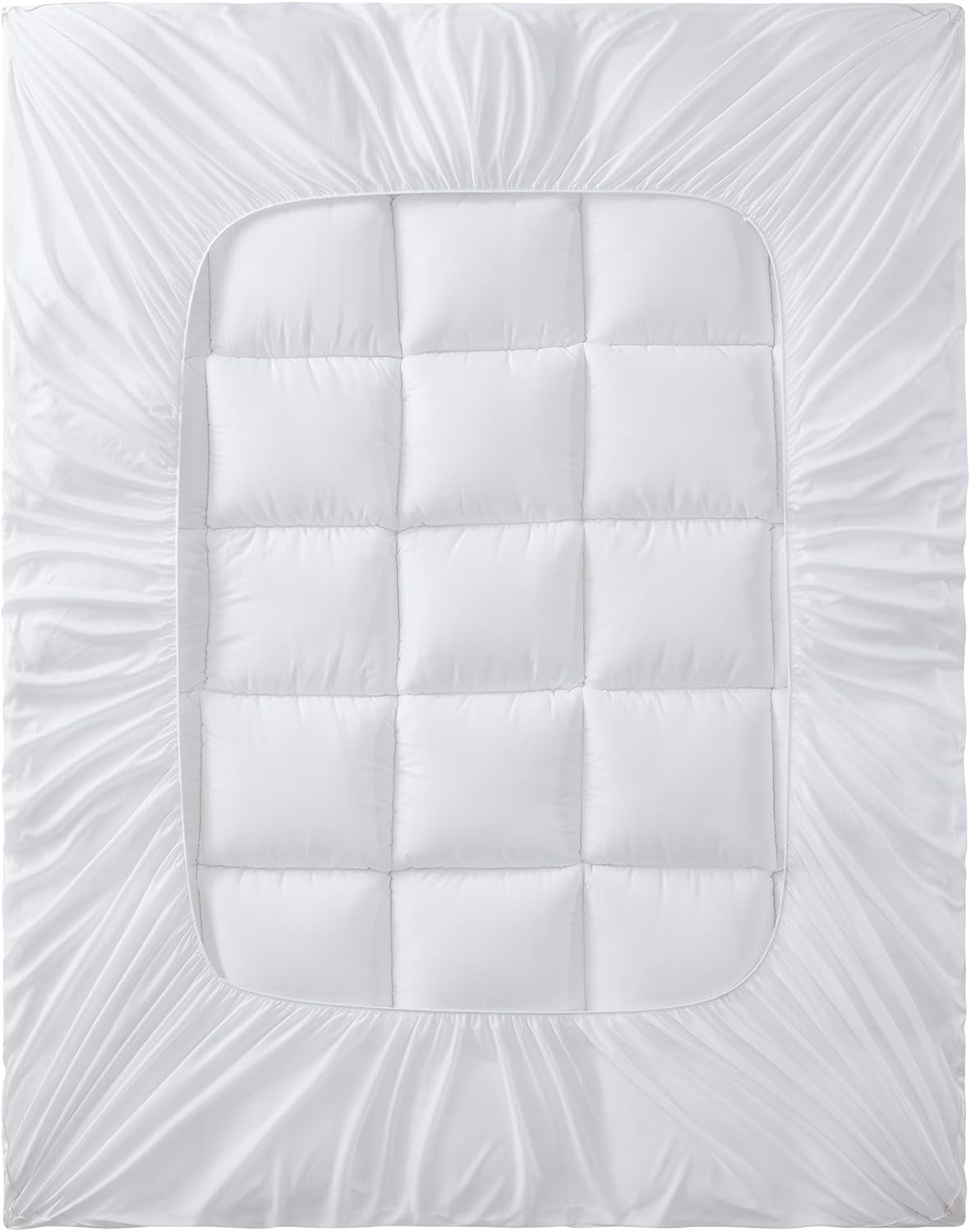 Twin Mattress Topper Extra Thick Pillow Top 3D Fiber Fill Mattress Topper with 100% Cotton Cover - Enhance Sleep Quality with Pressure Relief and Temperature Regulation, Twin