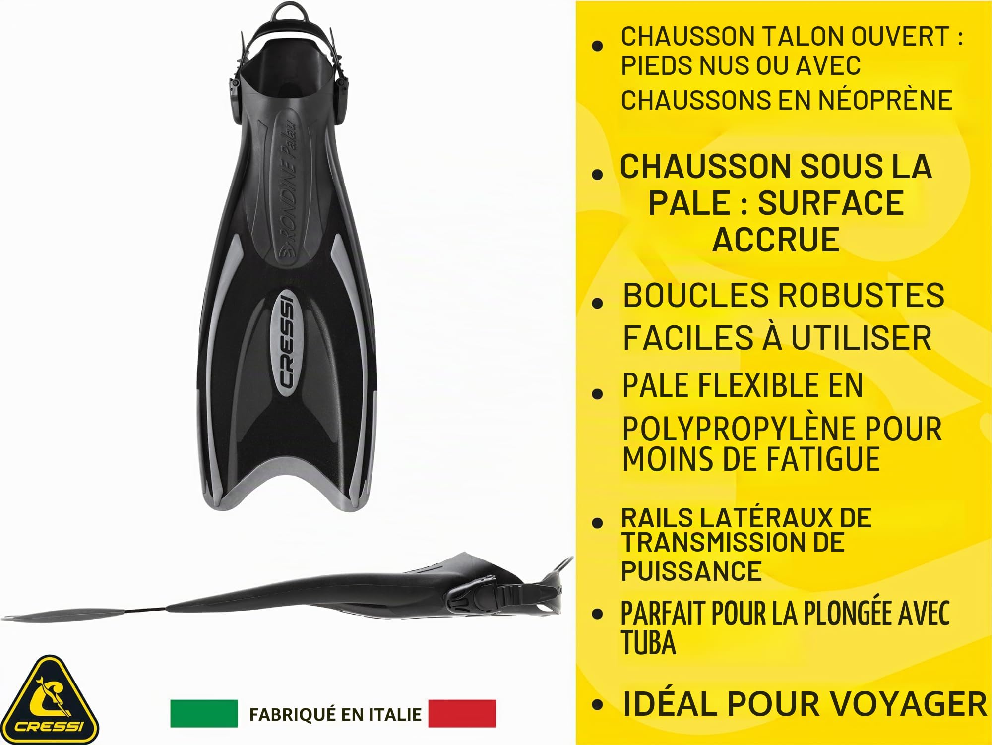 Cressi Palau Saf - Palmes Unisexes pour Adulte