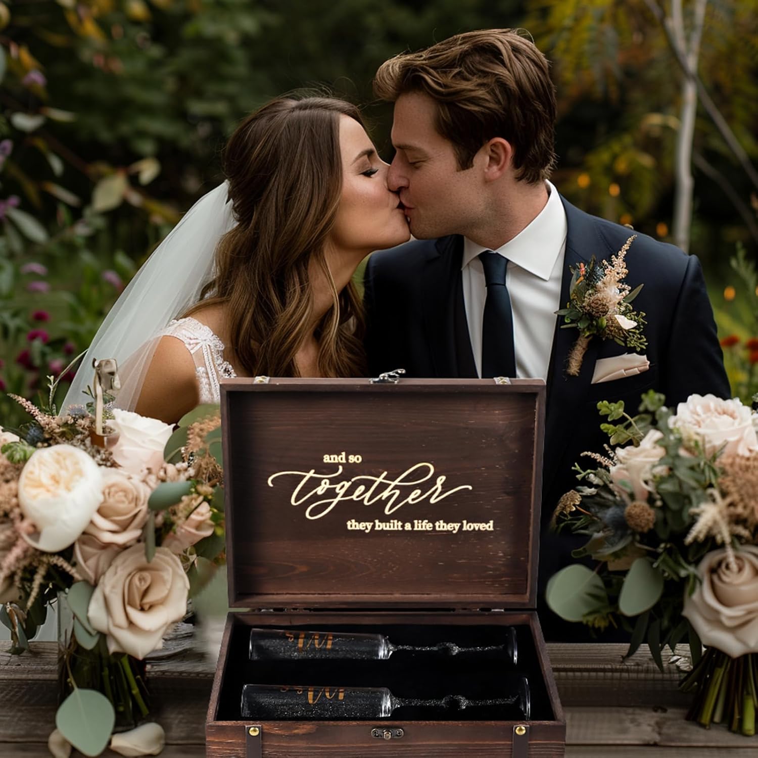 Physkoa Engagement Gifts for Couples-Toasting Mr and Mrs Champagne Glasses with Keepsake Box– Bride and Groom Champagne Flutes for Wedding Engagement Bridal Shower - Image 6