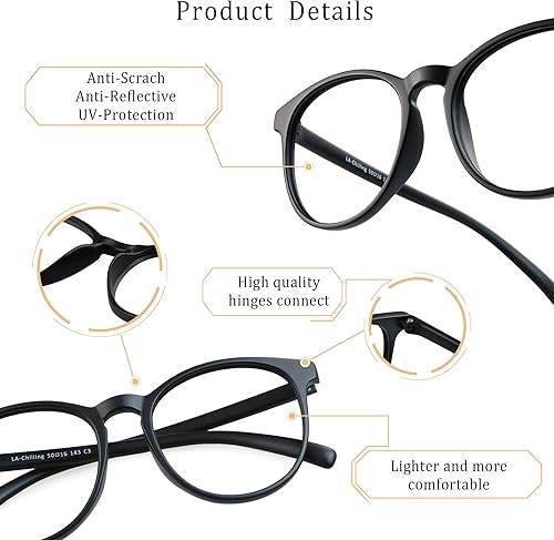 Miniatura 2 de LifeArt - Lentes con bloqueo de luz azul para leer en la computadora.