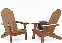 Vista 9 de MXIMU Silla Adirondack plegable para exteriores: fácil montaje y cómodas sillas Adirondack - Sillas plegables compuestas para hoguera - Silla