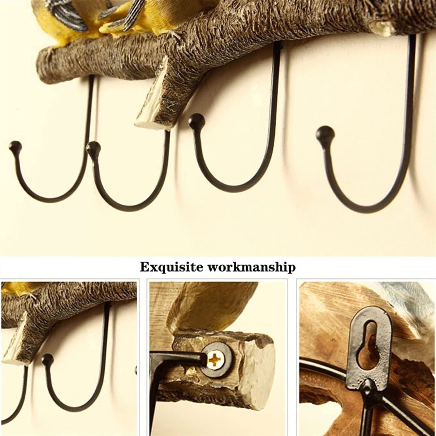 Attaccapanni Parete Appendiabiti Per Portico In Resina Di Uccelli, Gancio Da Parete Salvaspazio Adatto Per Cappotti, Sciarpe, Borse, Asciugamani, Chiavi Ingresso Soggiorno(B-1hook)