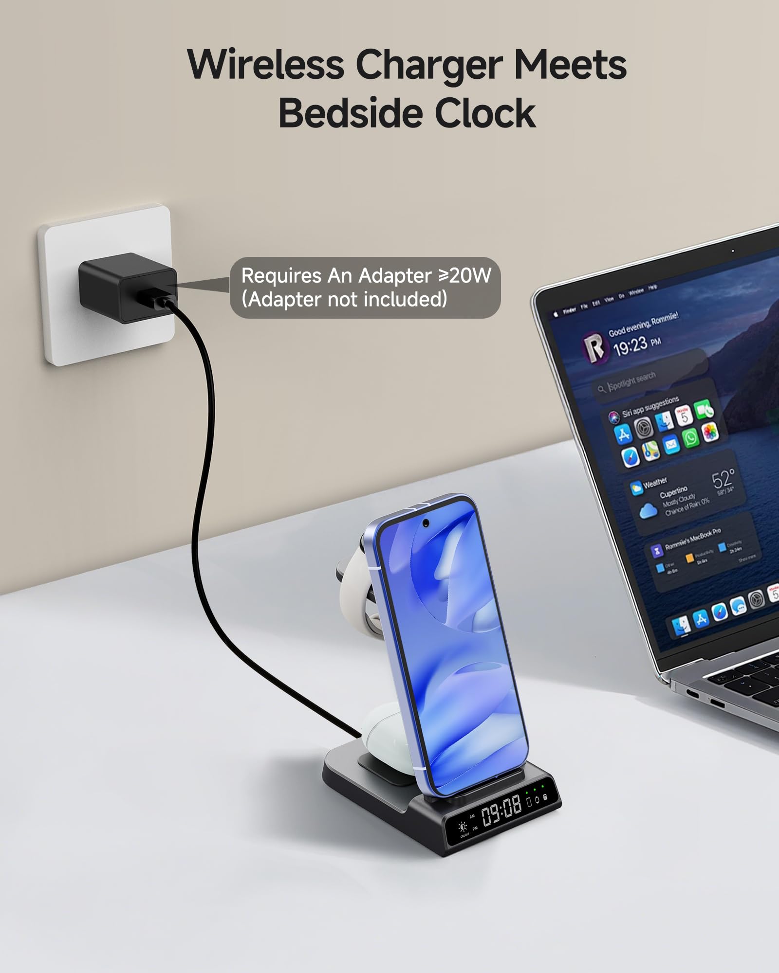 SwanScout Bezprzewodowa Ładowarka do Pixel Watch 3/2/Fitbit Versa 4, Stacja Ładująca 3 w 1 do Google Pixel 10a/10 Pro/10 Pro XL/10/9a/8/7/6, Wireless Charger for Pixel Buds (Not for Pixel Watch 4/1)