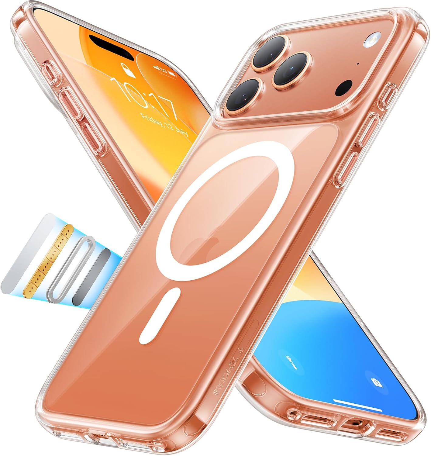 TORRAS Stronger Magnetic & Anti-Yellowing for iPhone 17 Pro Max Case Clear, Fit for MagSafe, Military Grade Drop Protection, Camera Control, DIY Button, Slim for iPhone 17 Pro Max Case Diamond Clear Clear for iPhone 17 Pro Max