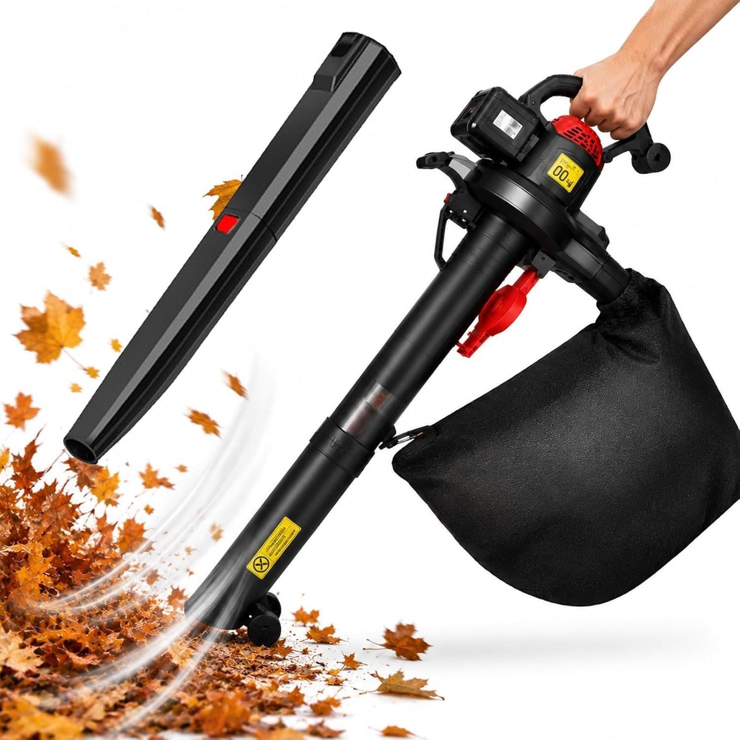 Soplador Aspirador de Hojas con Batería 40 V, Triturador 3 en 1