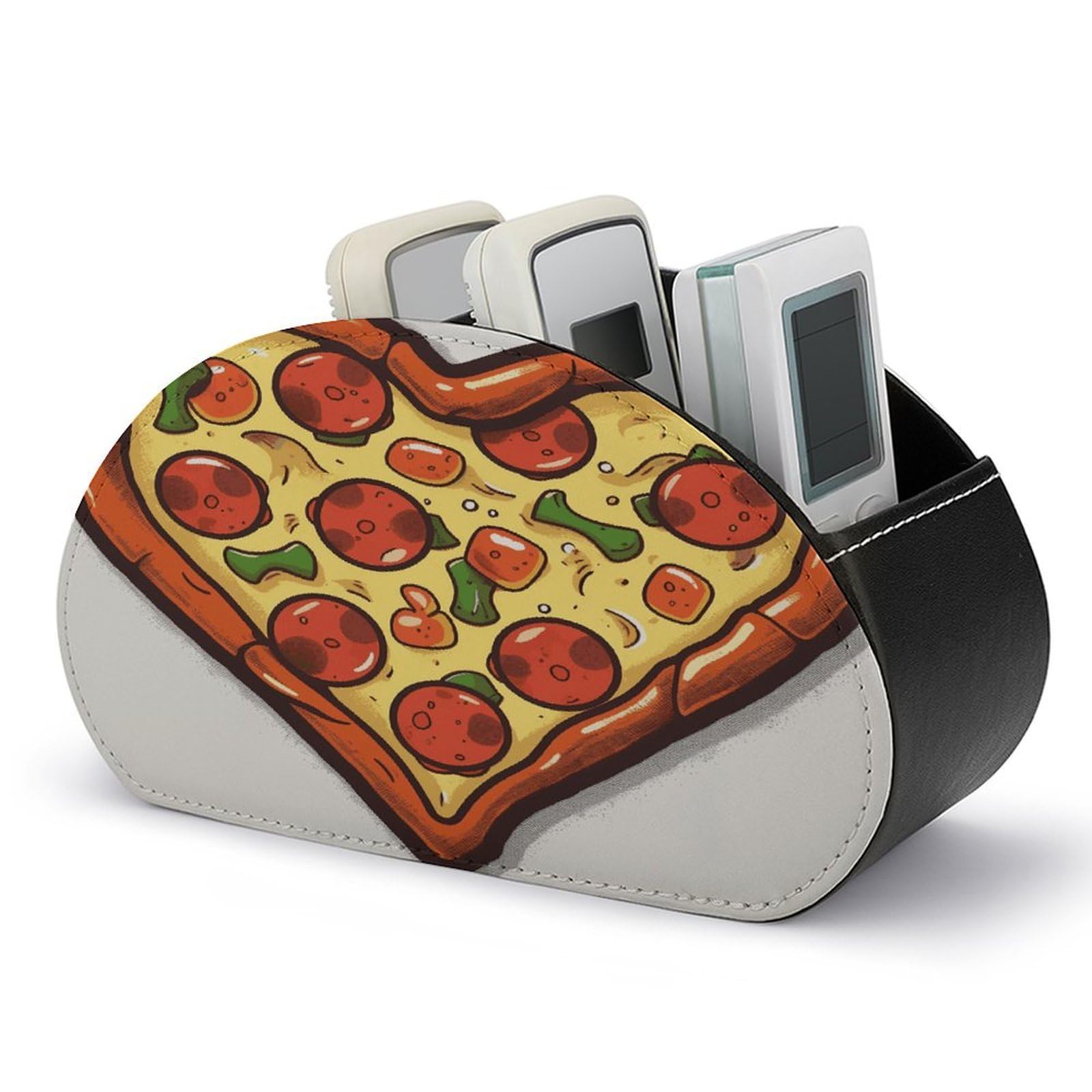 Btcowzrv Style I Love Pizza Heart Remote Control Holder With 5 Compartments