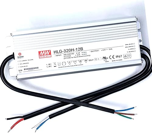 Meanwell impermeable corriente ajustable 12V 320w 5 años garantía LED fuente de alimentación transformador UL aprobado 120 a 12 voltios DC salida