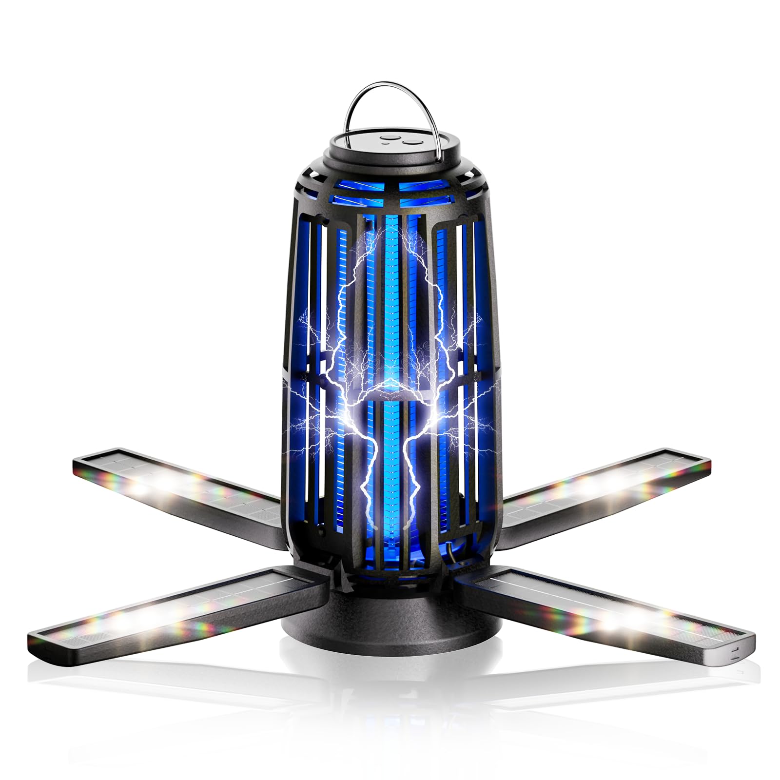 Photo 1 of **PARTS ONLY***Solar Bug Zapper Outdoor – 5000mAh Battery, Energy-Saving Mosquito Killer, USB-C Rechargeable & 4-Sided Solar Panels, Waterproof Portable Fly Zapper with LED Light for Patio, Garden, Camping, Backyard
