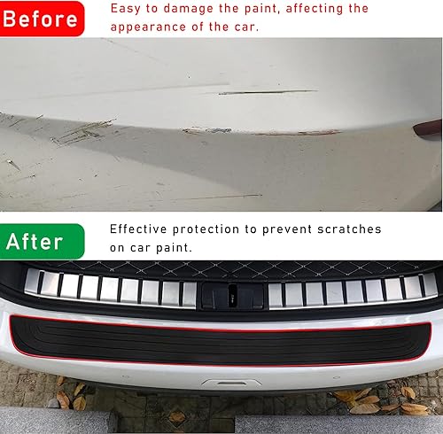 Miniatura 5 de Protector de parachoques trasero de automóvil, accesorio de goma resistente a los arañazos para la entrada de la puerta del maletero, protector