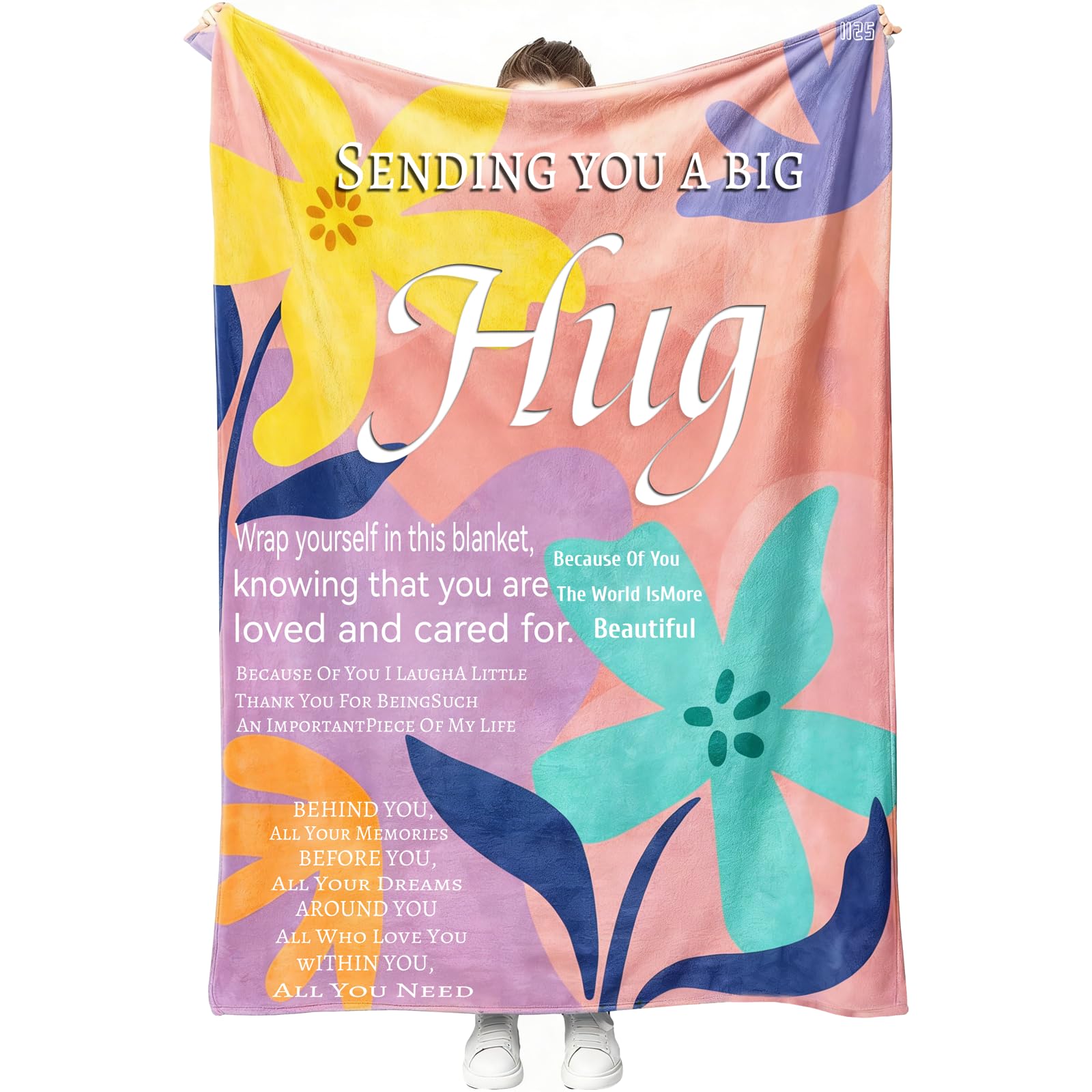 Gifts for Girlfriend, pink Hug Best Friend Blanket, 50x60in, Birthday Women - Friendship Gift to My Friend, Bestie, BBF, Soul Sister, Blanket Suitable Indoor/Outdoor