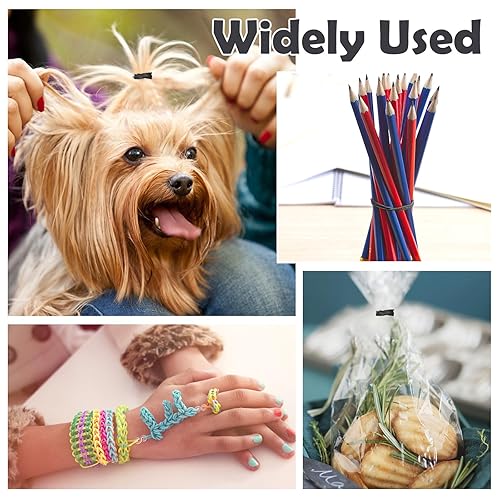 Miniatura 7 de 2000 bandas de goma negras para el cabello con 27 herramientas de peinado, pequeñas bandas elásticas para el cabello con cola Topsy Herramientas